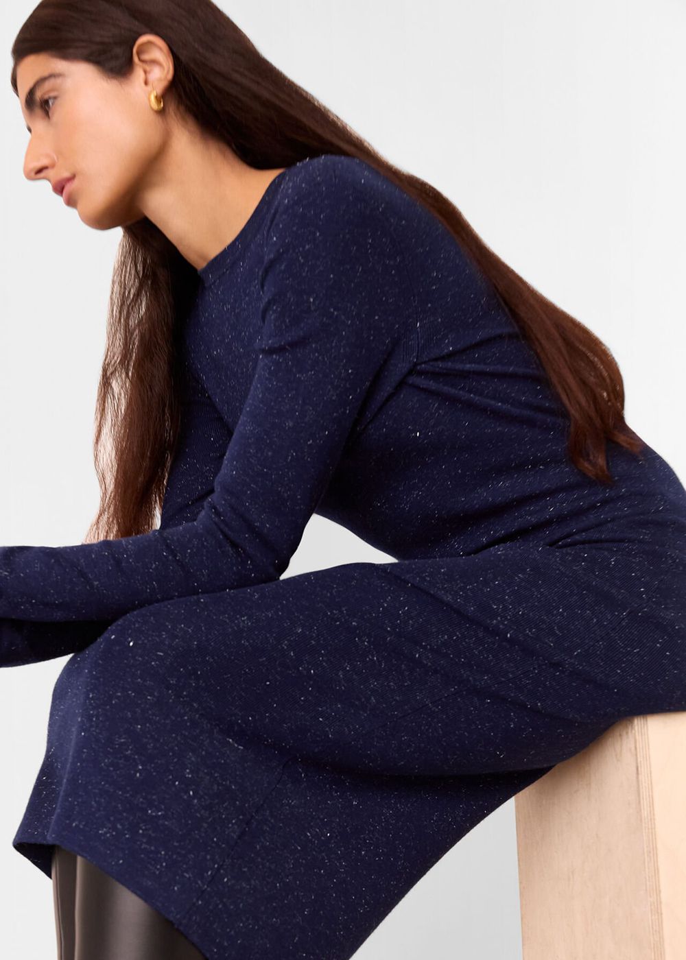 Whistles Annie Sparkle Knit Dress Navy | US-79286FSOC