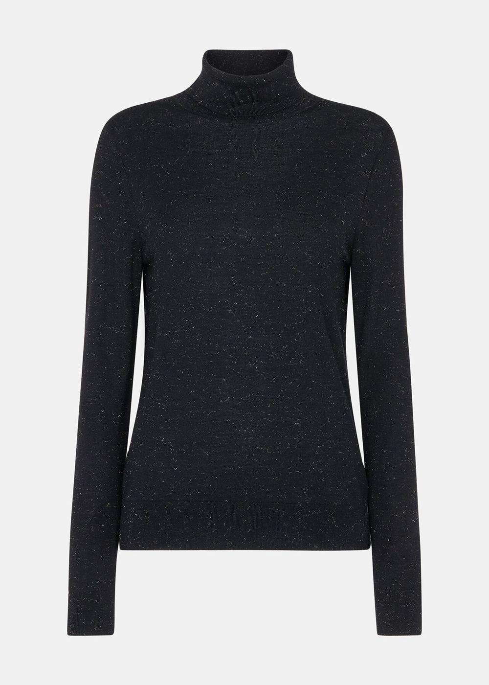 Whistles Annie Sparkle Roll Neck Knitwear Black | US-82069GDBF