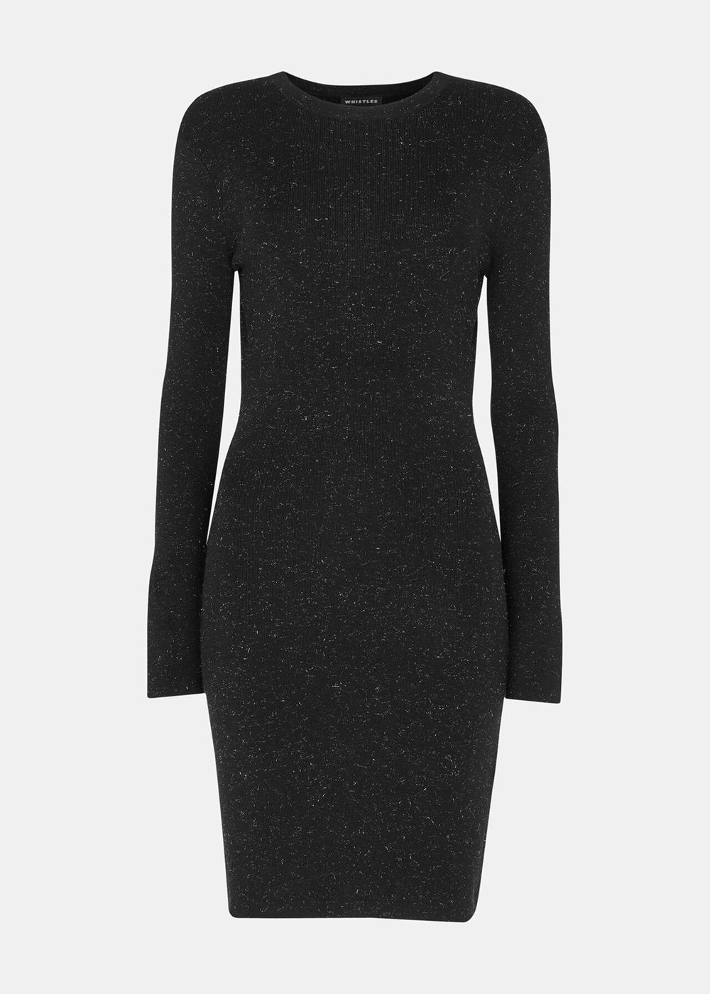 Whistles Annie Sparkle Short Knit Dress Black | US-31478MJPT