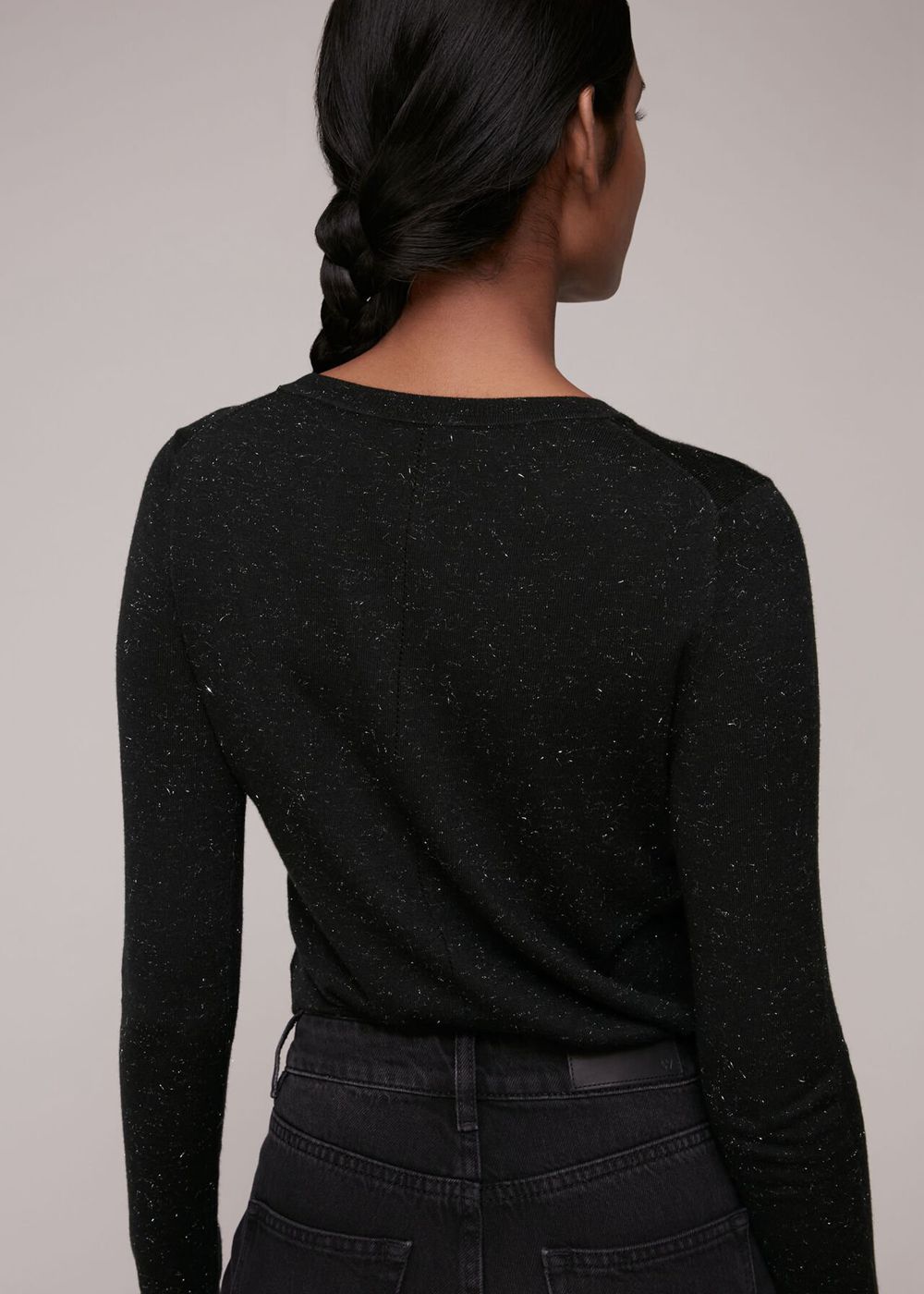 Whistles Annie Sparkle Sweater Black | US-12836HRBT