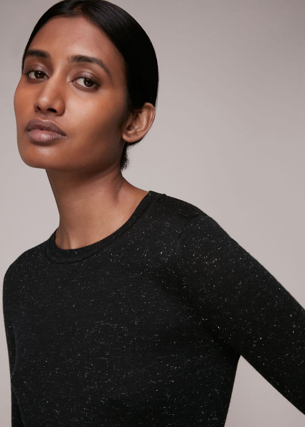 Whistles Annie Sparkle Sweater Black | US-12836HRBT