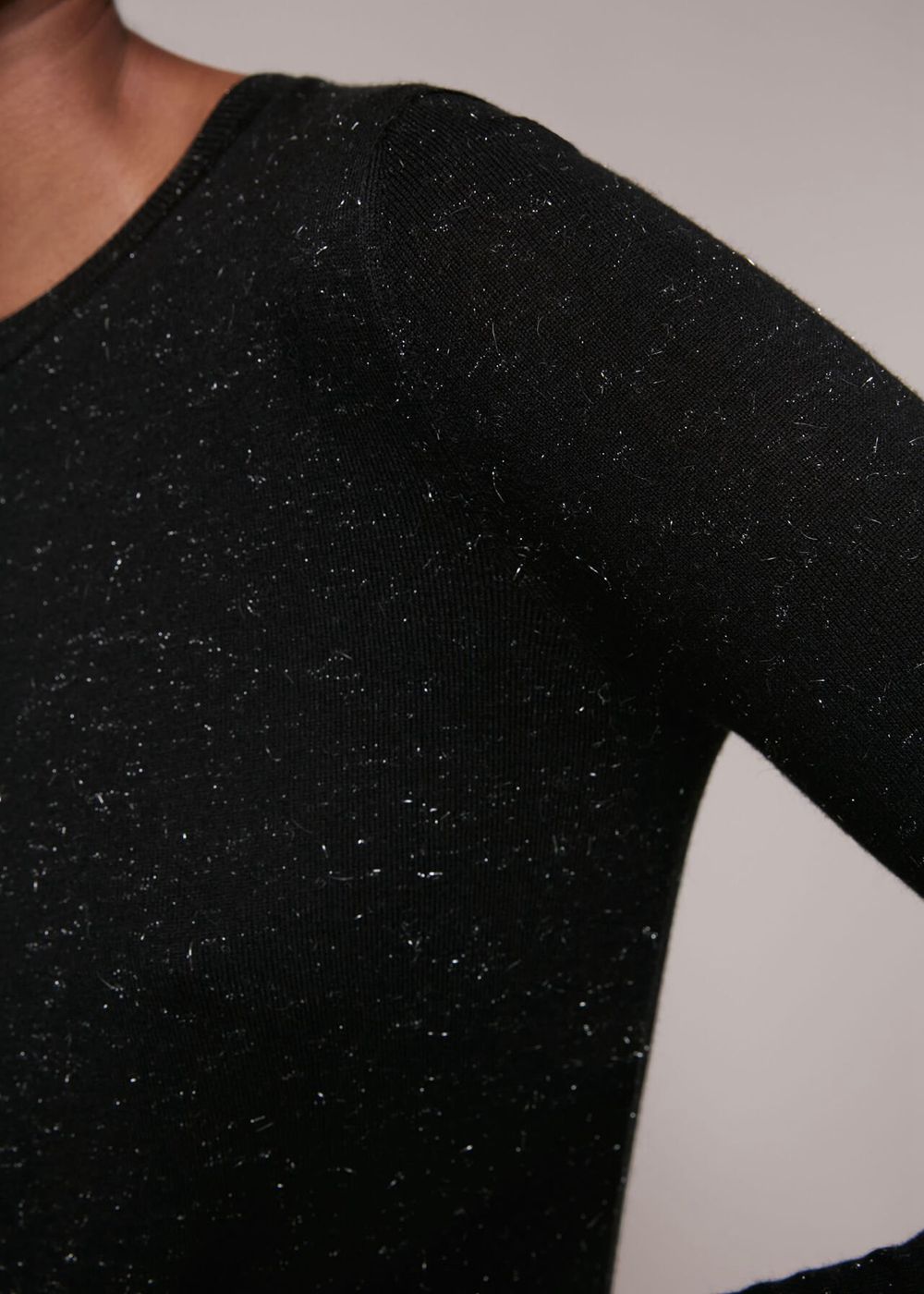 Whistles Annie Sparkle Sweater Black | US-12836HRBT