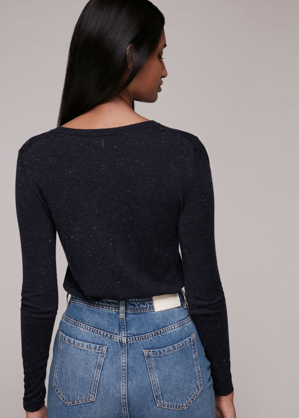 Whistles Annie Sparkle Sweater Navy | US-69538APQV