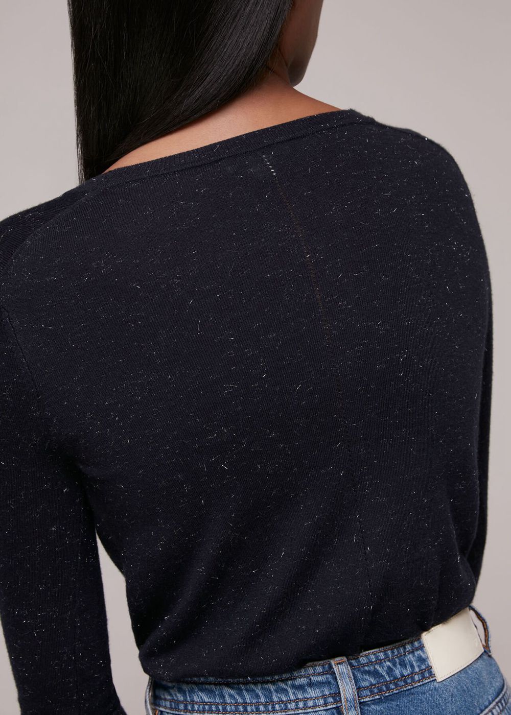 Whistles Annie Sparkle Sweater Navy | US-69538APQV