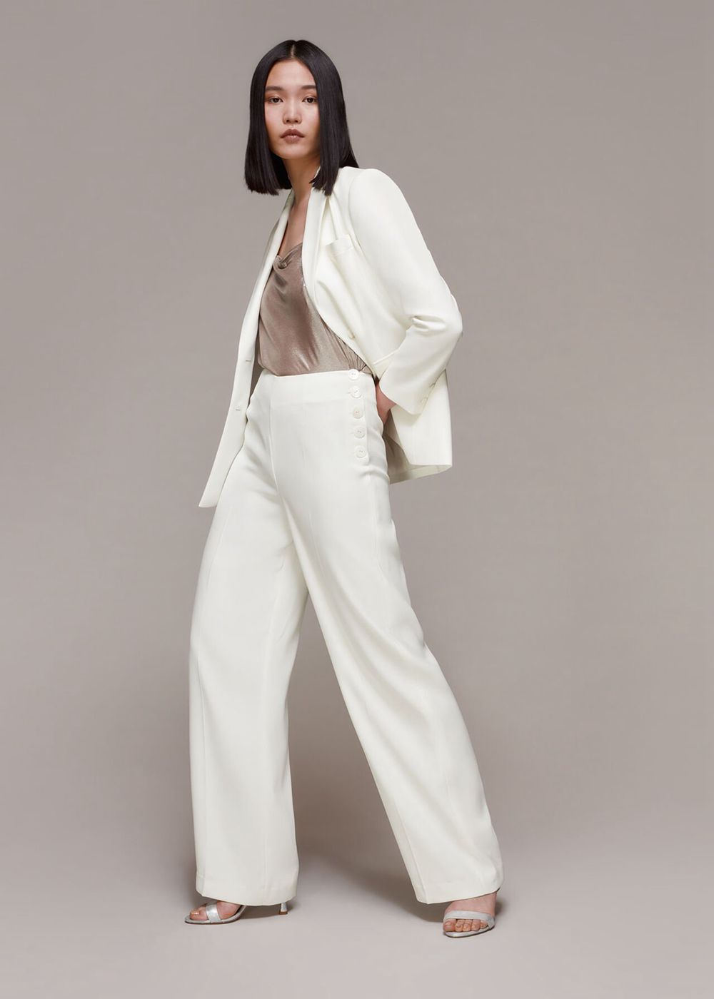 Whistles Annie Wedding Pants White / Multicolor | US-27813KLIU