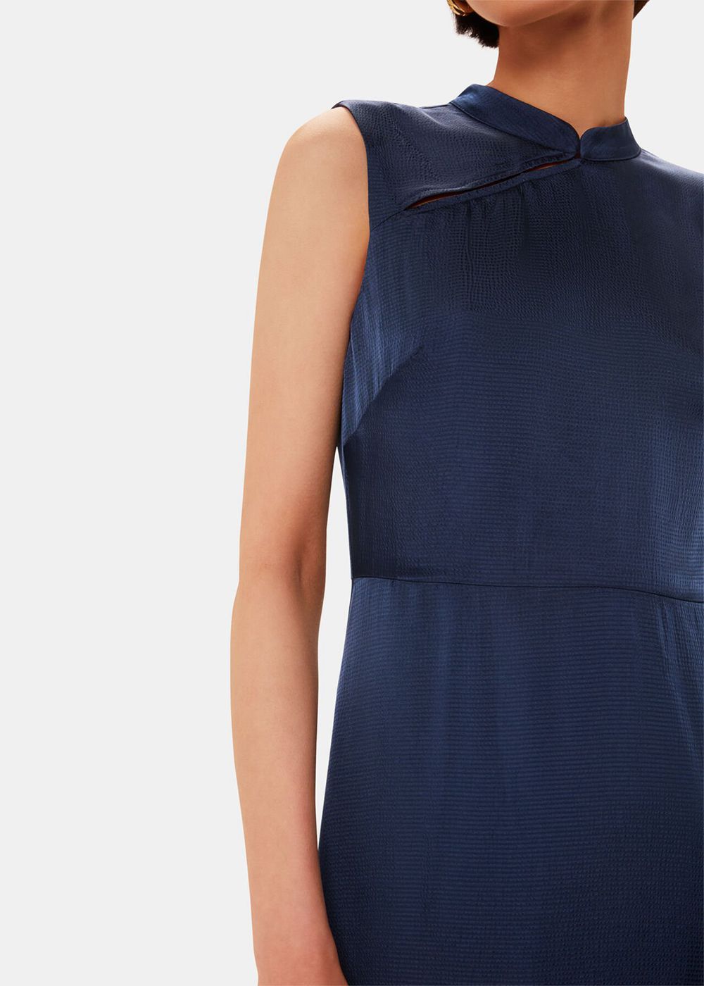 Whistles Aria Satin Midi Dress Navy | US-18672IJDO