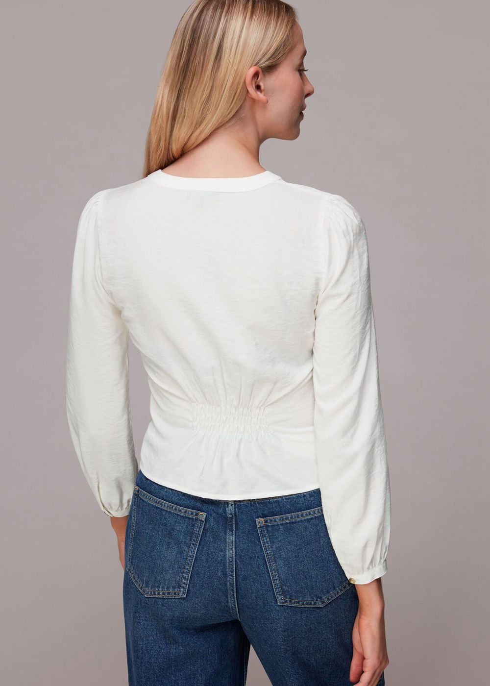 Whistles Ariel Shirred Detail Blouse White / Multicolor | US-34986JBCV