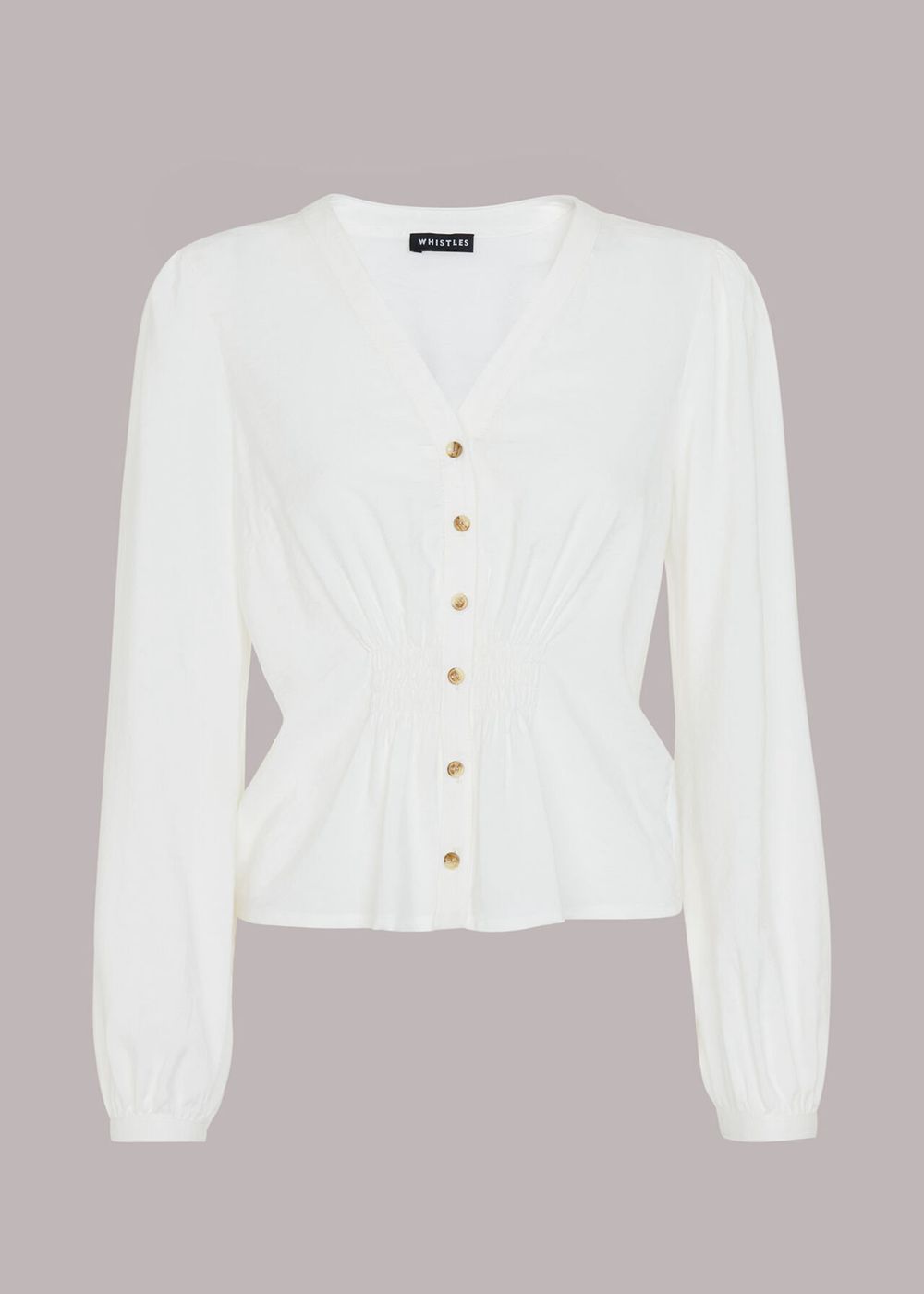 Whistles Ariel Shirred Detail Blouse White / Multicolor | US-34986JBCV