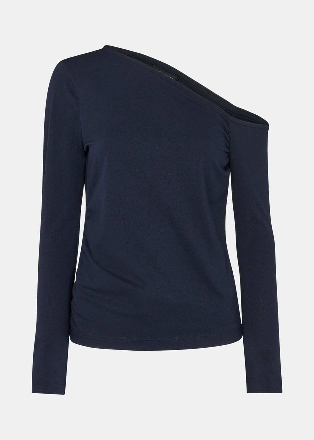 Whistles Asymmetric Jersey Crepe Top Navy | US-63490KYVU