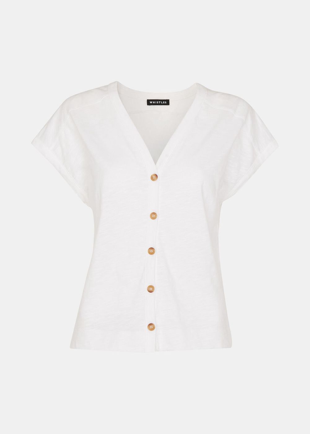 Whistles Aubrie Button Through Top White | US-60953IFPG