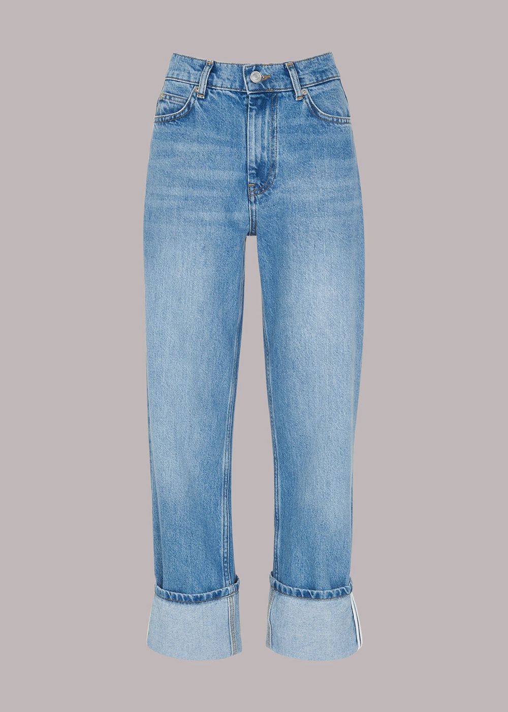 Whistles Authentic Alba Turn Up Jeans Blue | US-90872VIXN