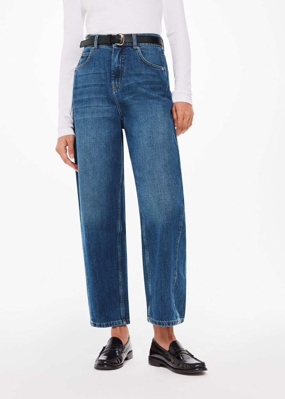 Whistles Authentic Barrel Leg Jeans Blue | US-98032UHVC