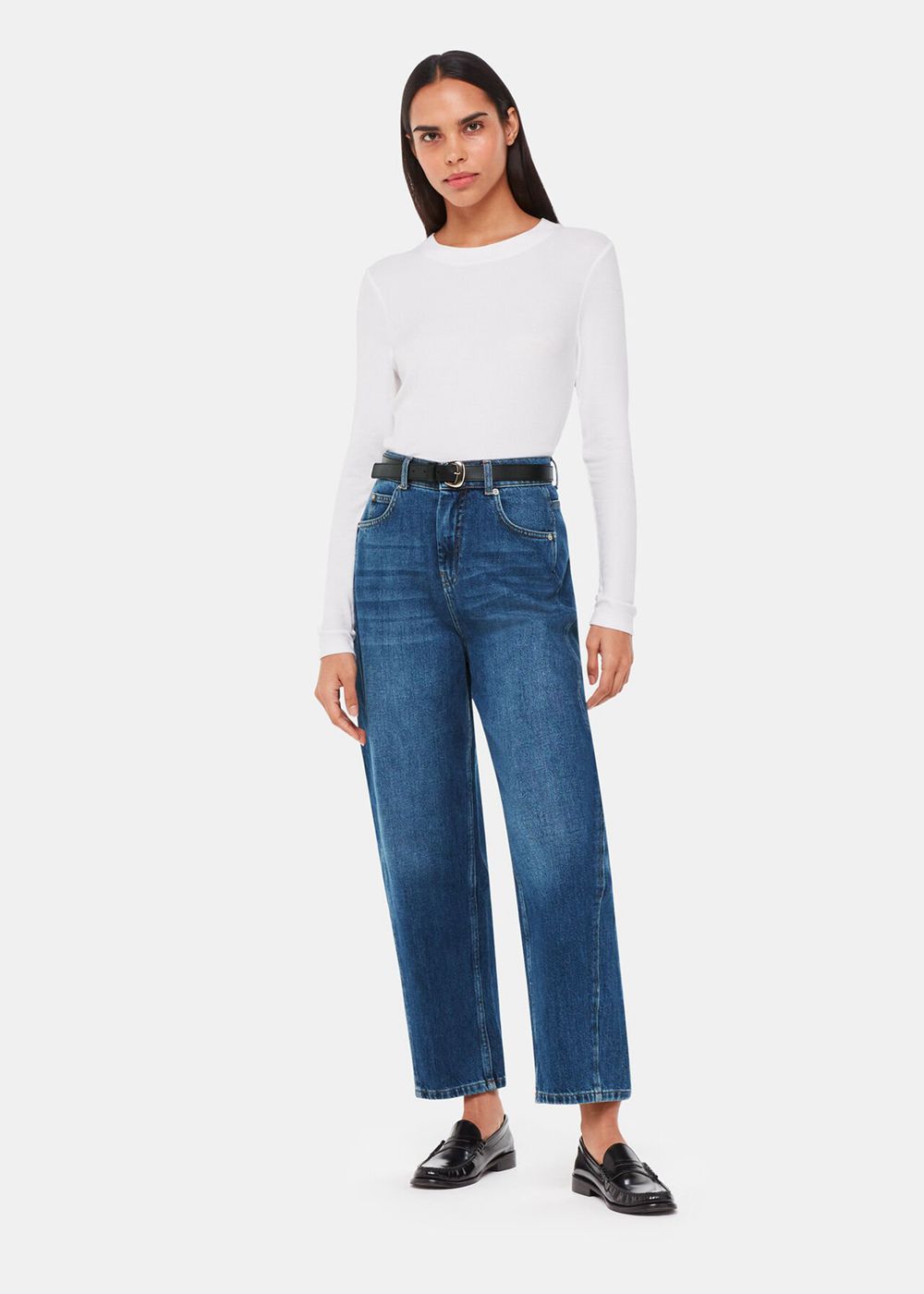 Whistles Authentic Barrel Leg Jeans Blue | US-98032UHVC