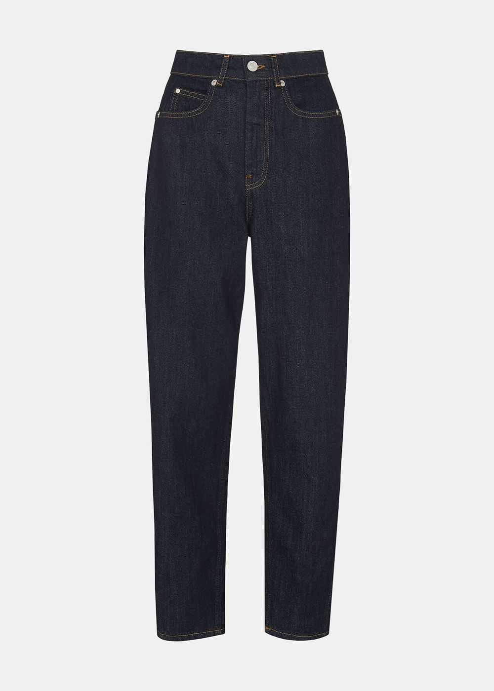 Whistles Authentic Barrel Leg Jeans Dark Blue | US-12634DPGN