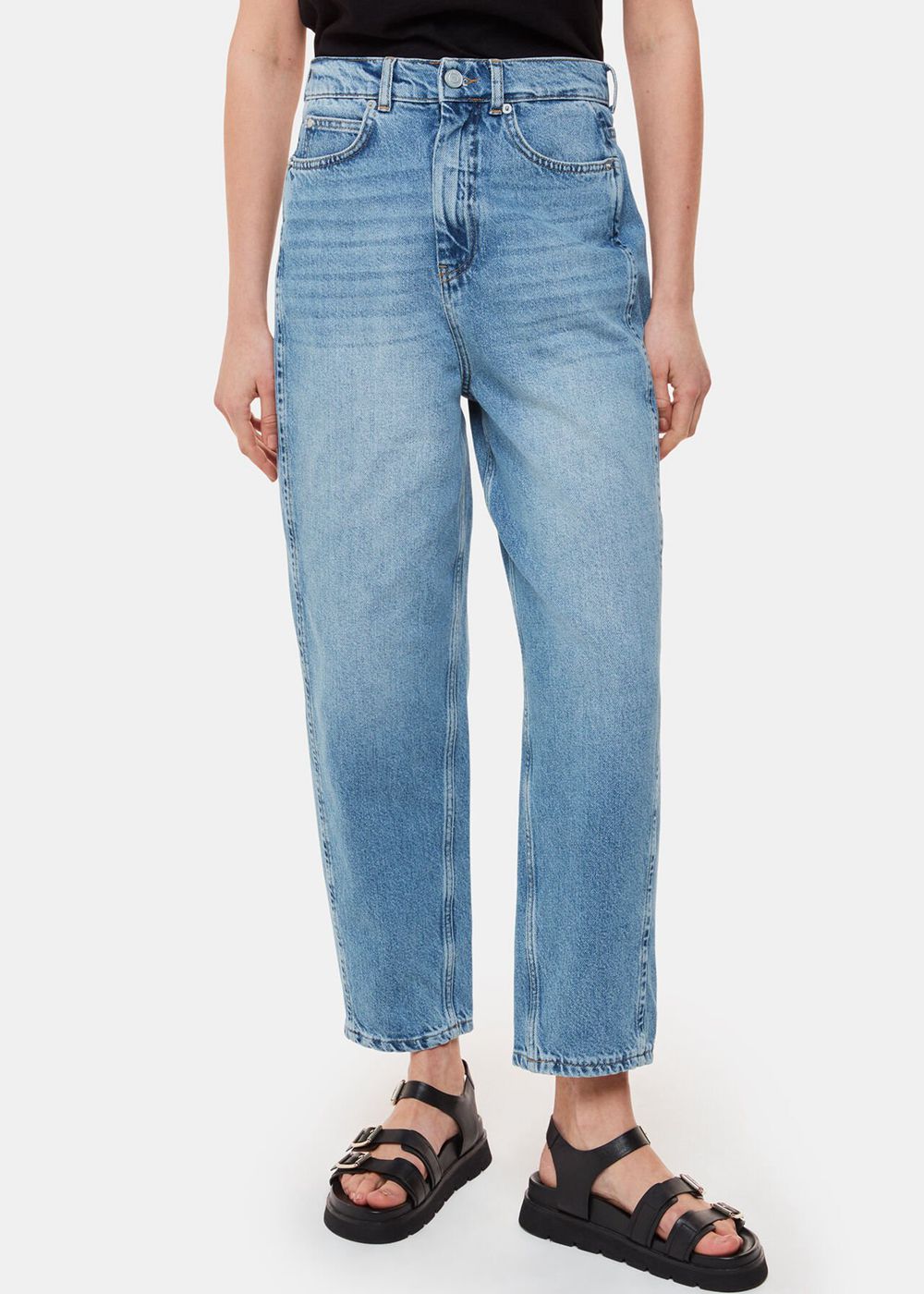 Whistles Authentic Barrel Leg Jeans Light Wash | US-62350RUYF