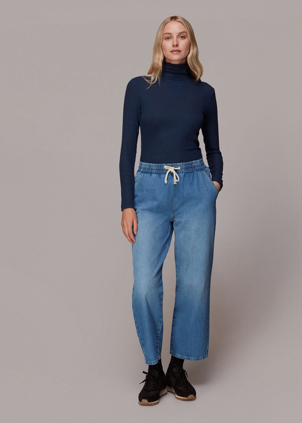 Whistles Authentic Drawstring Jeans Blue | US-31754TURX