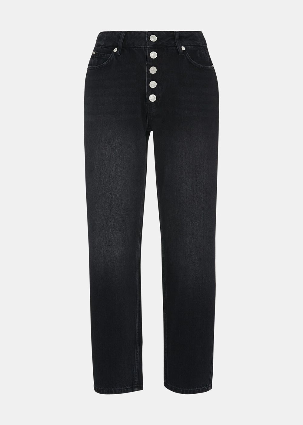 Whistles Authentic Hollie Button Jeans Black | US-26738GNLT