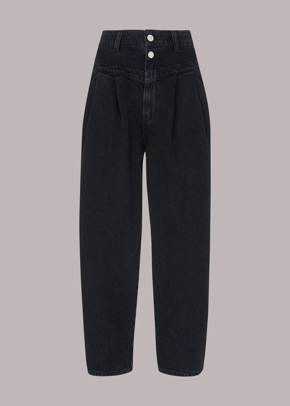 Whistles Authentic India Pleat Jeans Black | US-23867LTGO