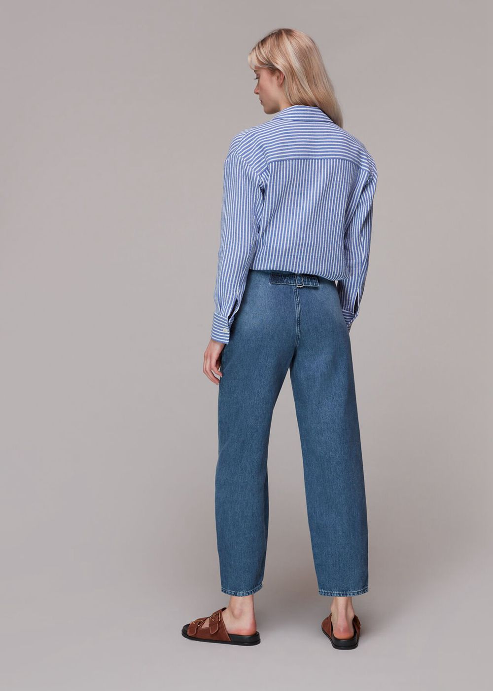 Whistles Authentic India Pleat Jeans Blue | US-68132COUF