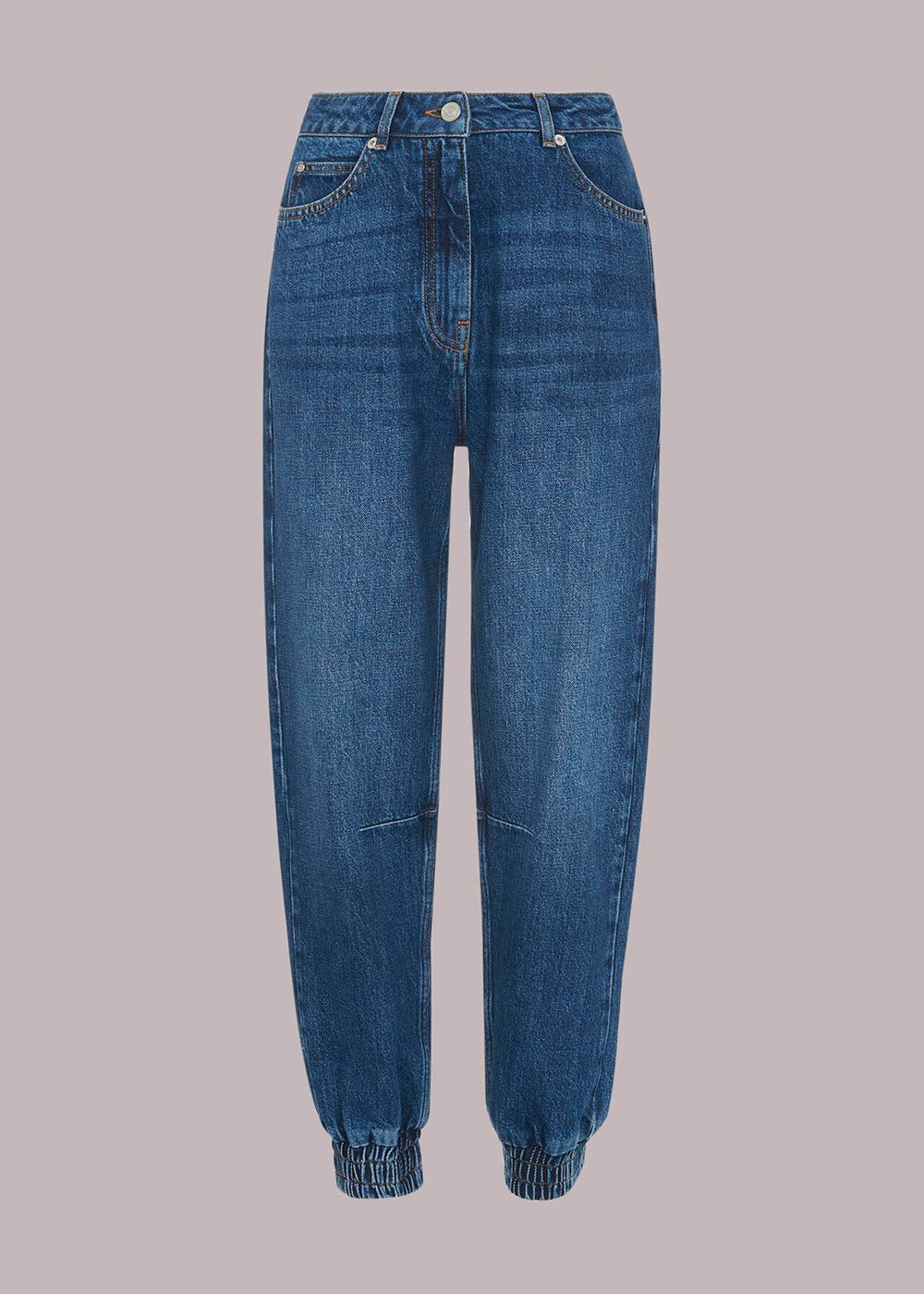 Whistles Authentic Izzey Cuffed Jeans Blue | US-17930GYSU