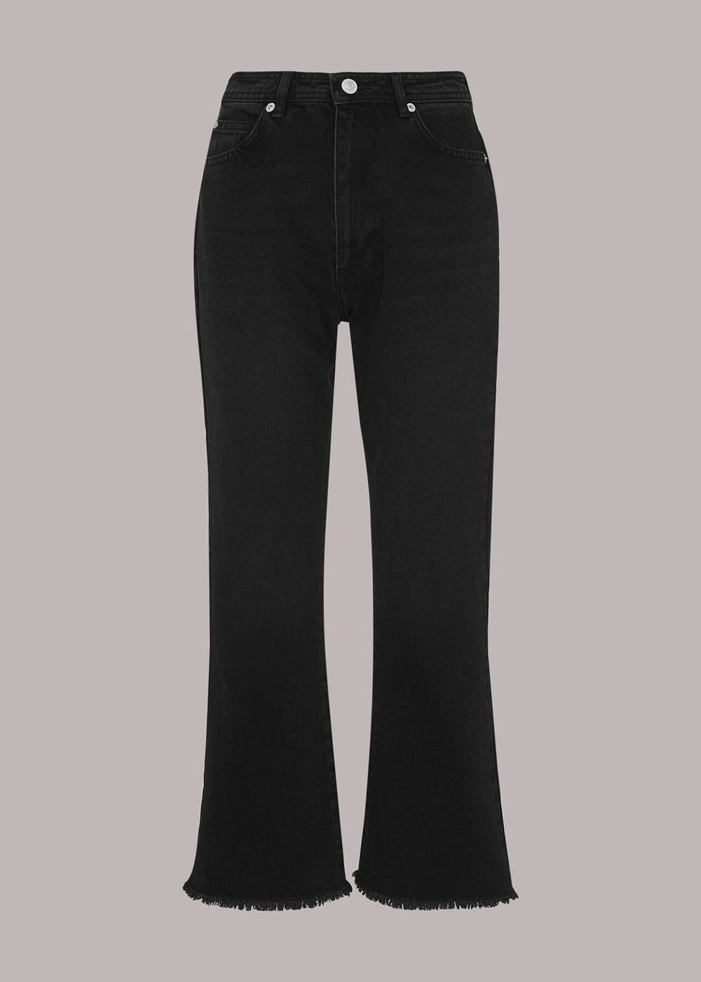 Whistles Authentic Kick Flare Jeans Black | US-02589IDKM