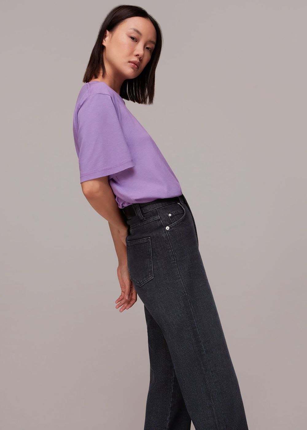 Whistles Authentic Mom Jeans Black | US-69508RFHJ