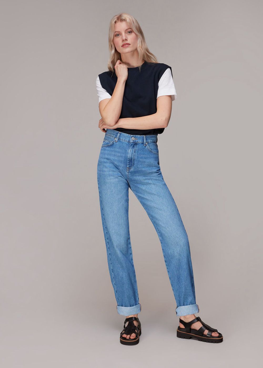 Whistles Authentic Mom Jeans Blue | US-91750VWZN