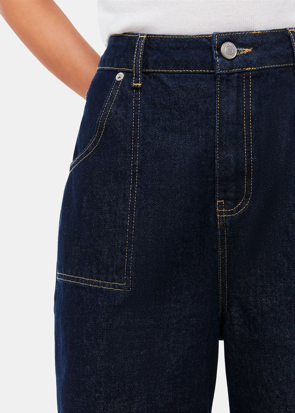 Whistles Authentic Raya Straight Jeans Dark Blue | US-58071MRDO