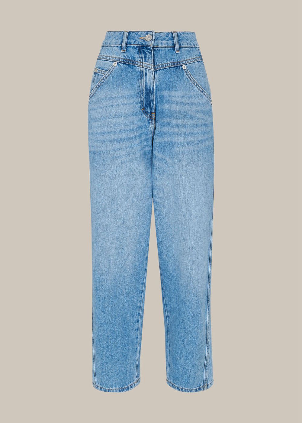 Whistles Authentic Seam Detail Jeans Light Wash | US-48795XIWN