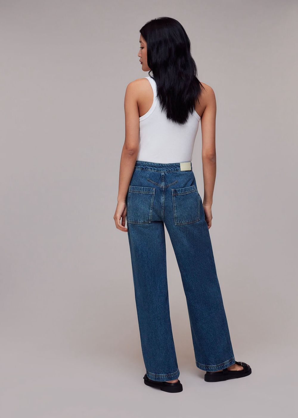 Whistles Authentic Side Zip Jeans Blue | US-86791PDRI