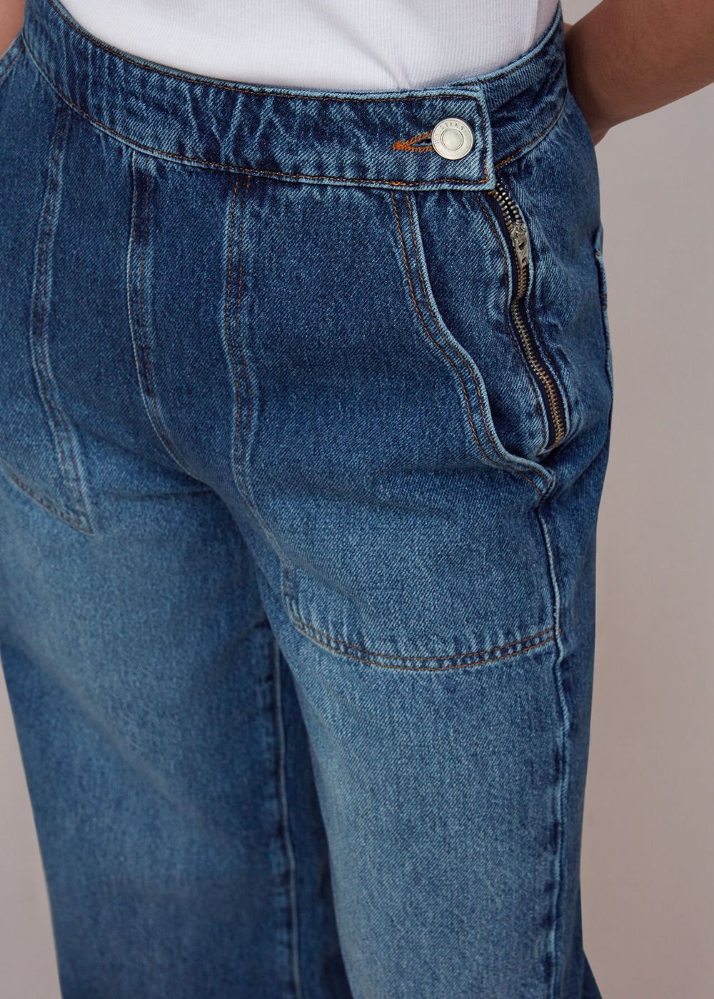 Whistles Authentic Side Zip Jeans Blue | US-86791PDRI