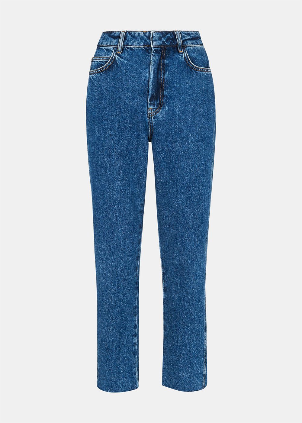 Whistles Authentic Slim Frayed Jeans Blue | US-36801NFWK