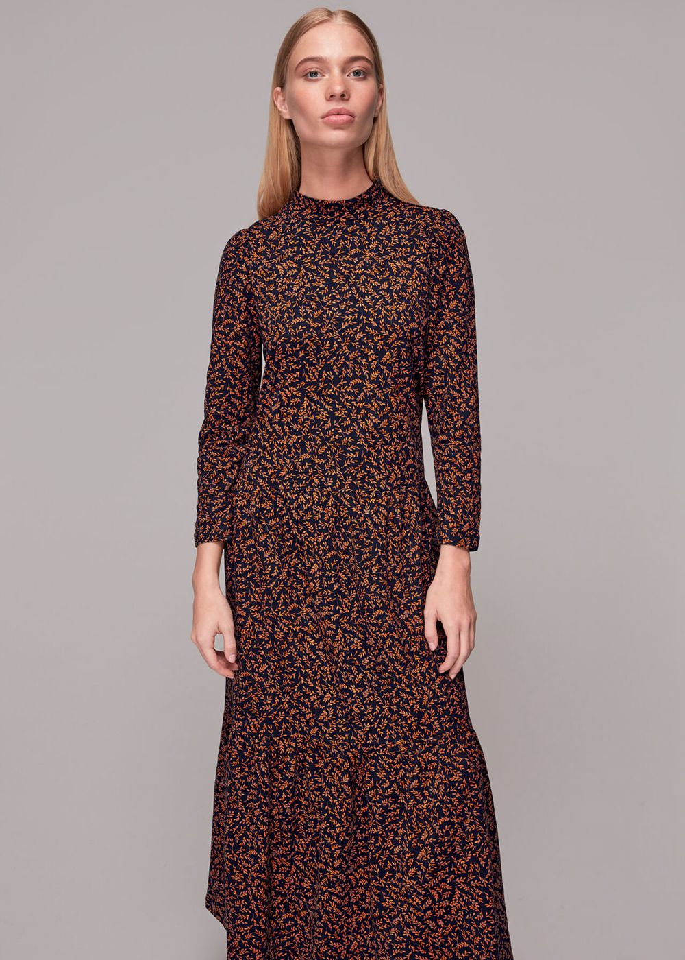 Whistles Autumn Leaves Jersey Dress Multicolor | US-68073LKFS