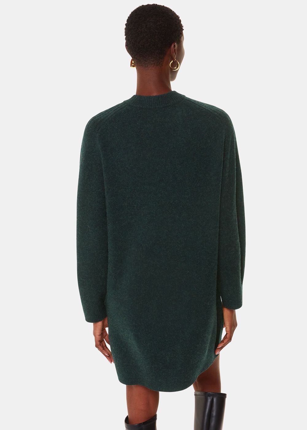 Whistles Ava Round Neck Knitted Dress Green | US-03941OLHX