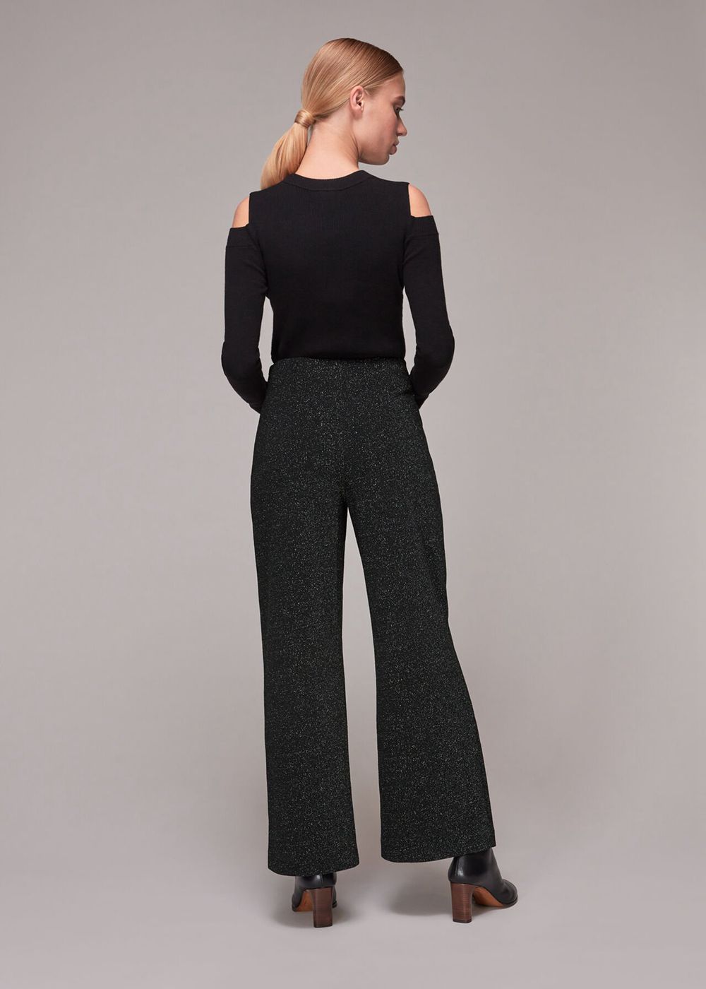 Whistles Ava Sparkle Ponte Pants Black | US-58902XIQV