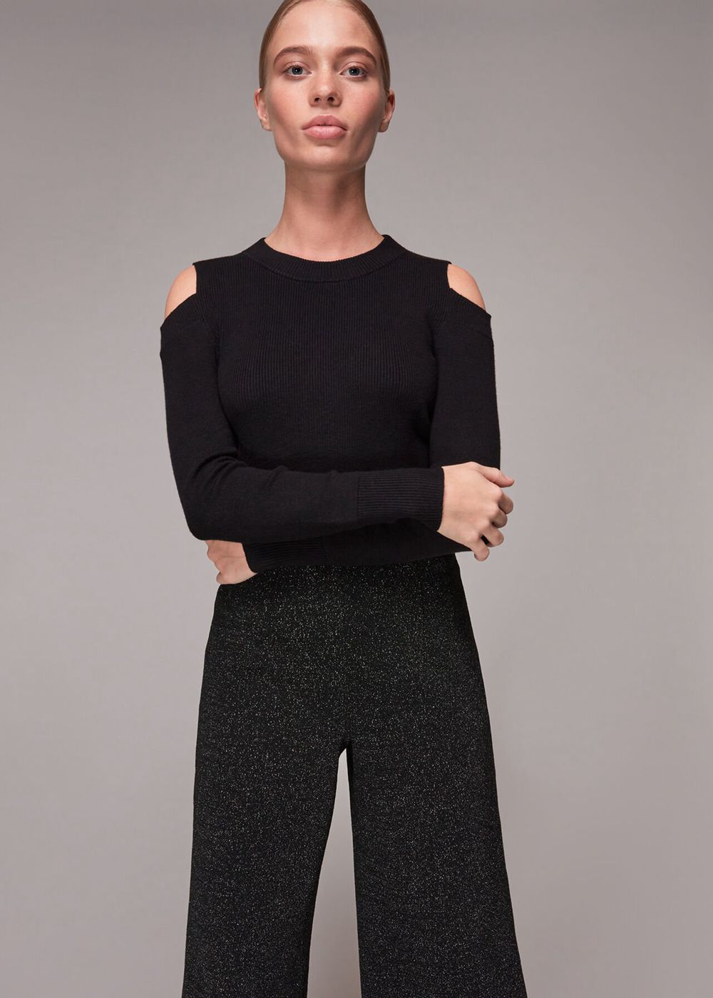 Whistles Ava Sparkle Ponte Pants Black | US-58902XIQV