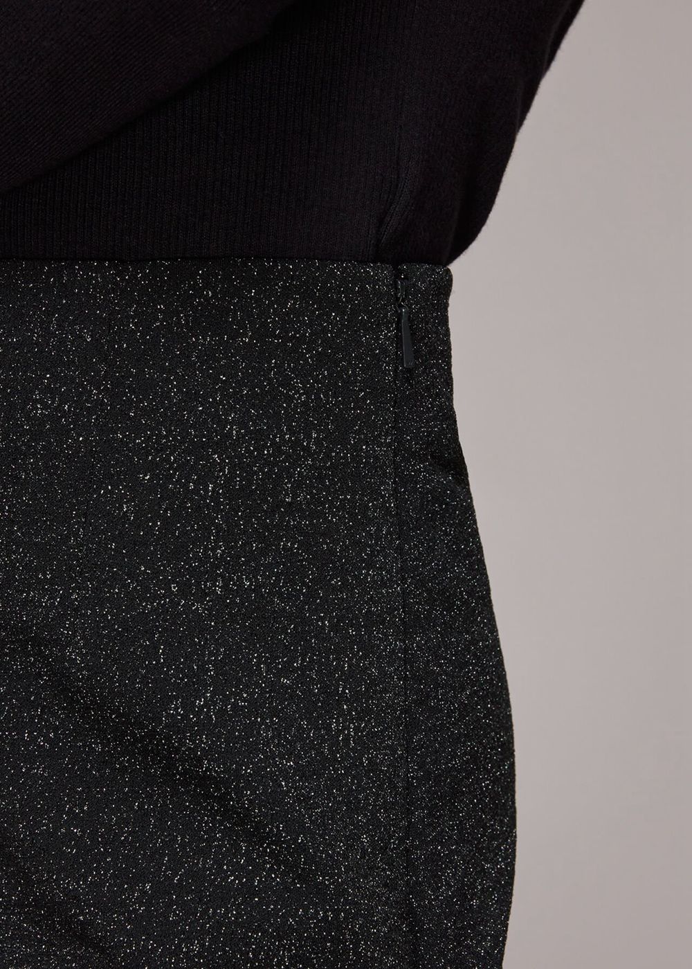 Whistles Ava Sparkle Ponte Pants Black | US-58902XIQV