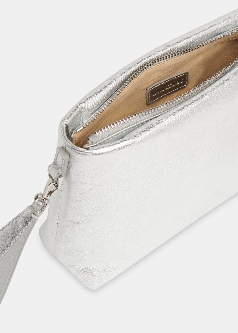 Whistles Avah Zip Top Clutch Bags Silver | US-14792LQHF