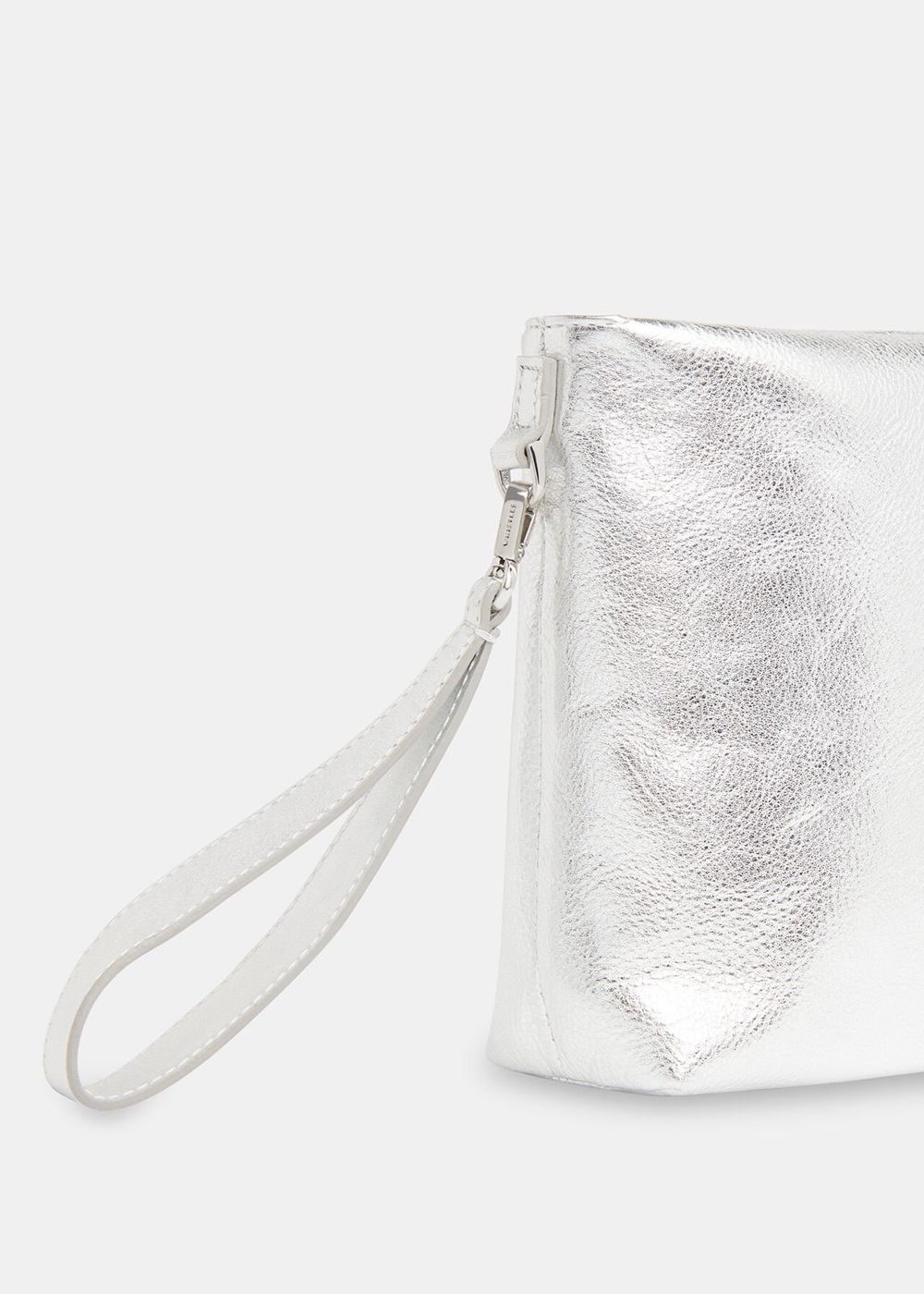 Whistles Avah Zip Top Clutch Bags Silver | US-14792LQHF