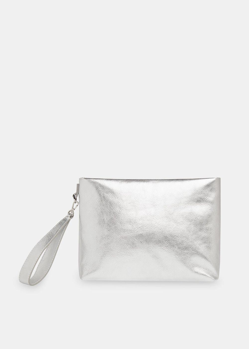 Whistles Avah Zip Top Clutch Bags Silver | US-14792LQHF