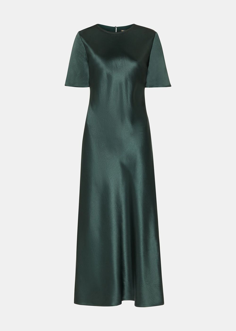 Whistles Avery Satin Twist Dress Dark Green | US-84612ZULN