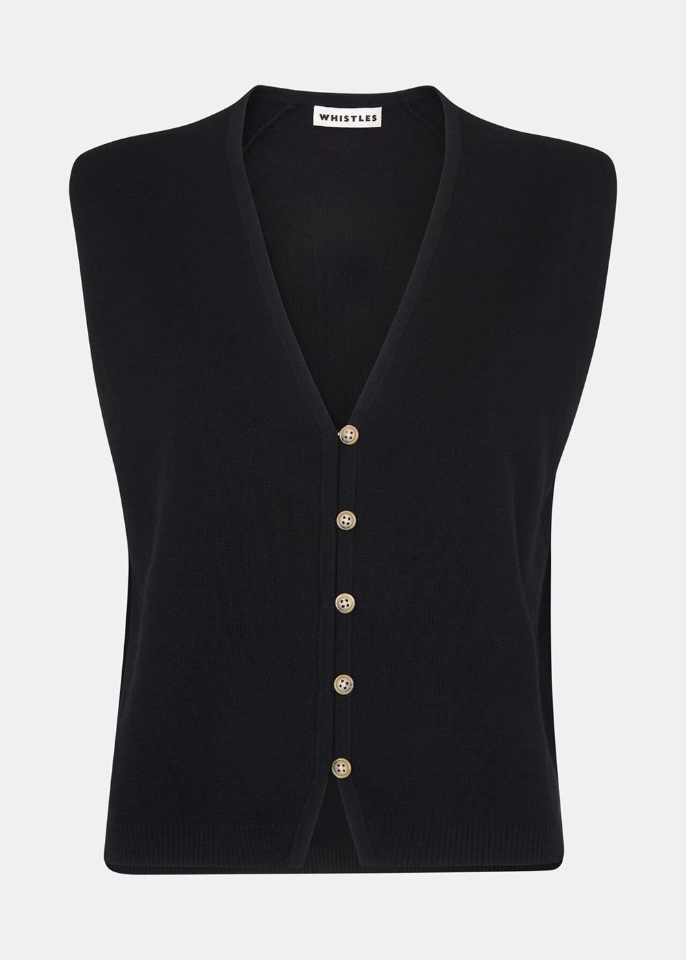 Whistles Bailey Button Through Knitwear Black | US-95127MGWR