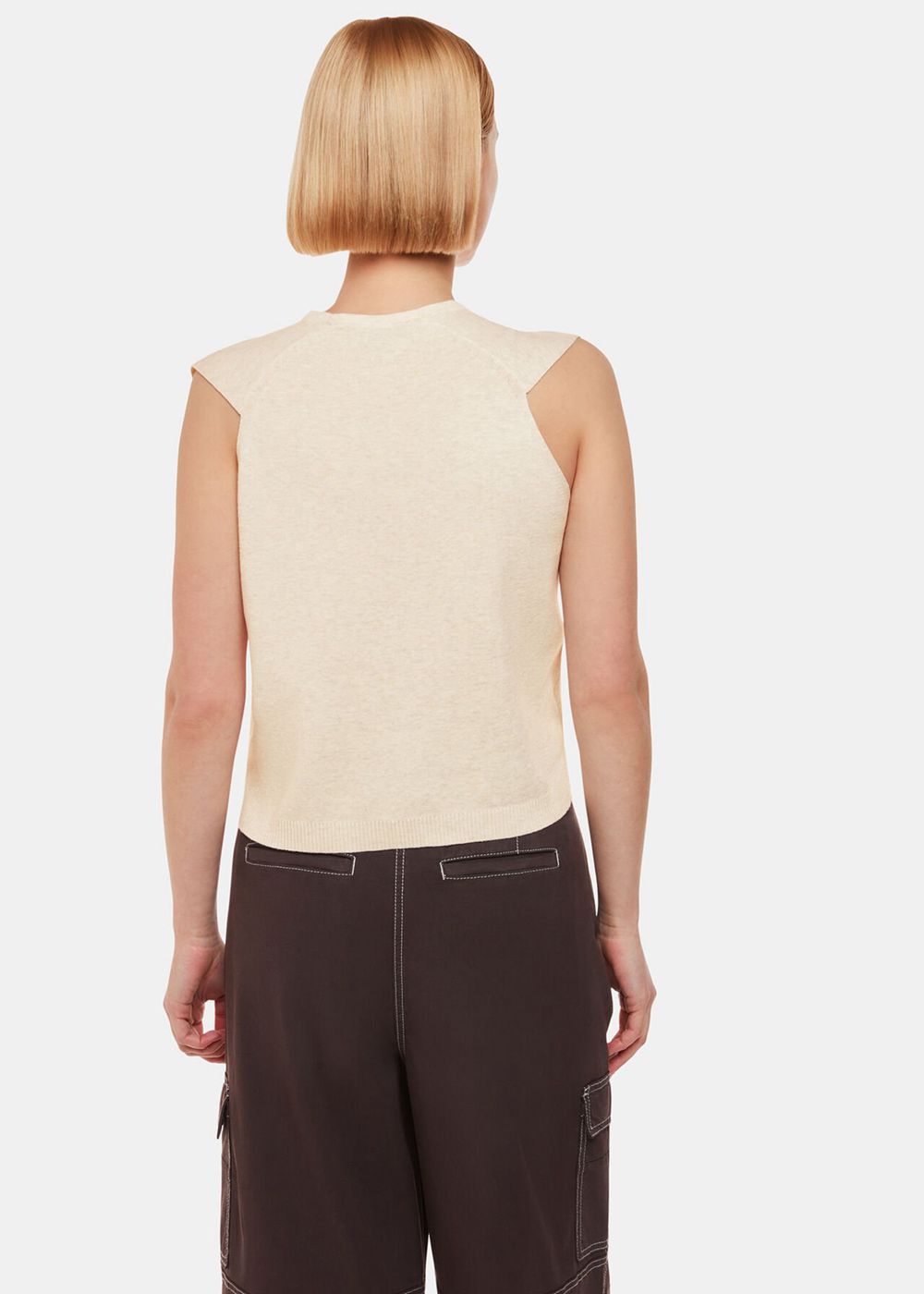 Whistles Bailey Button Through Knitwear Beige | US-28590VJDT