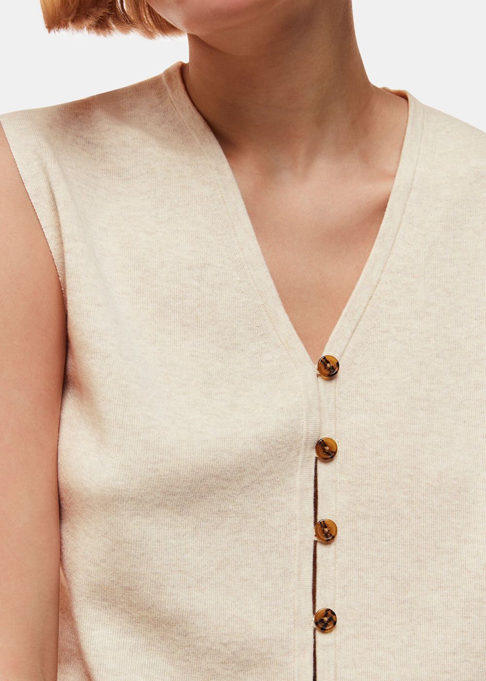 Whistles Bailey Button Through Knitwear Beige | US-28590VJDT