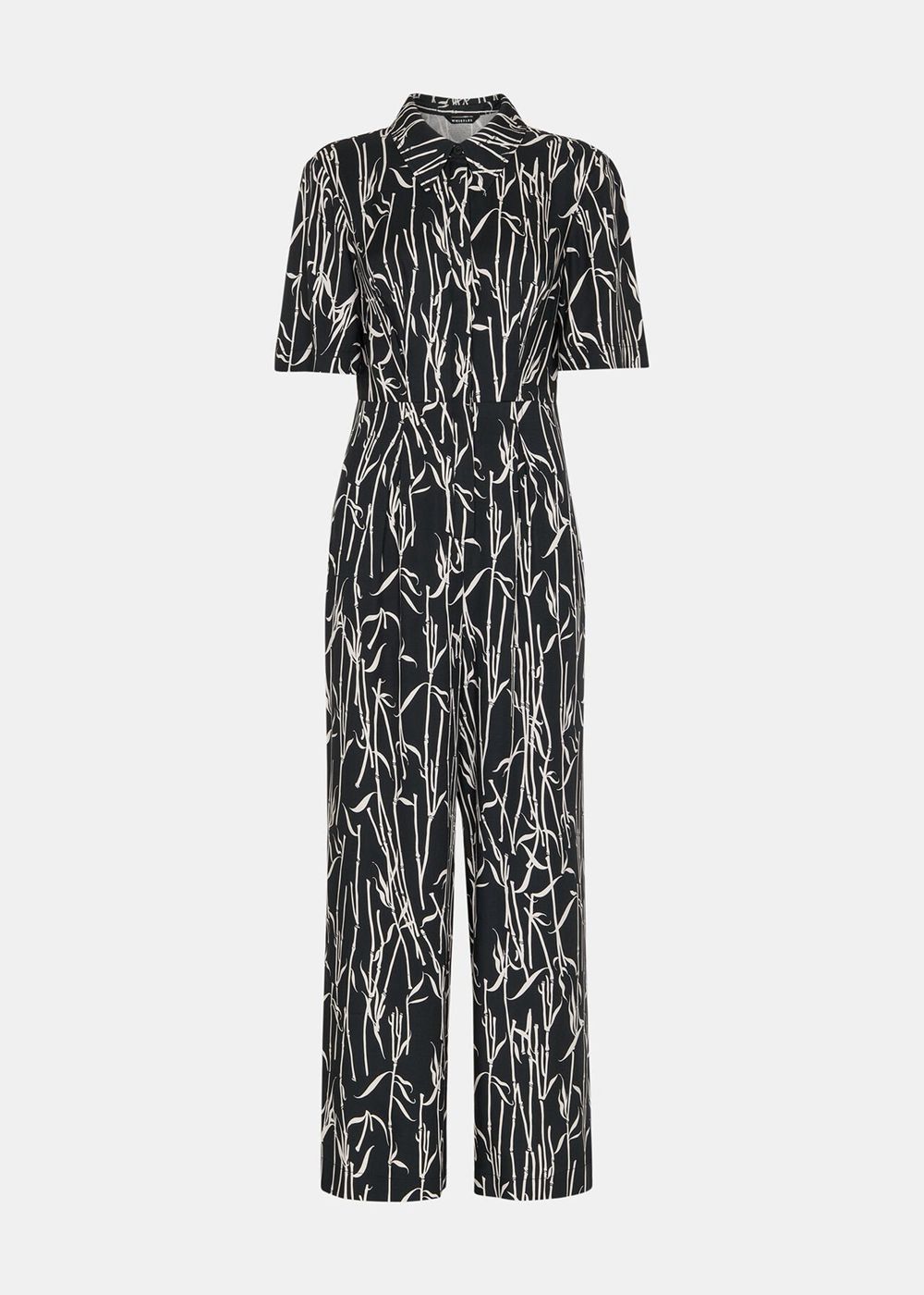 Whistles Bamboo Shoots Edina Jumpsuit Black / White | US-60497MFQH