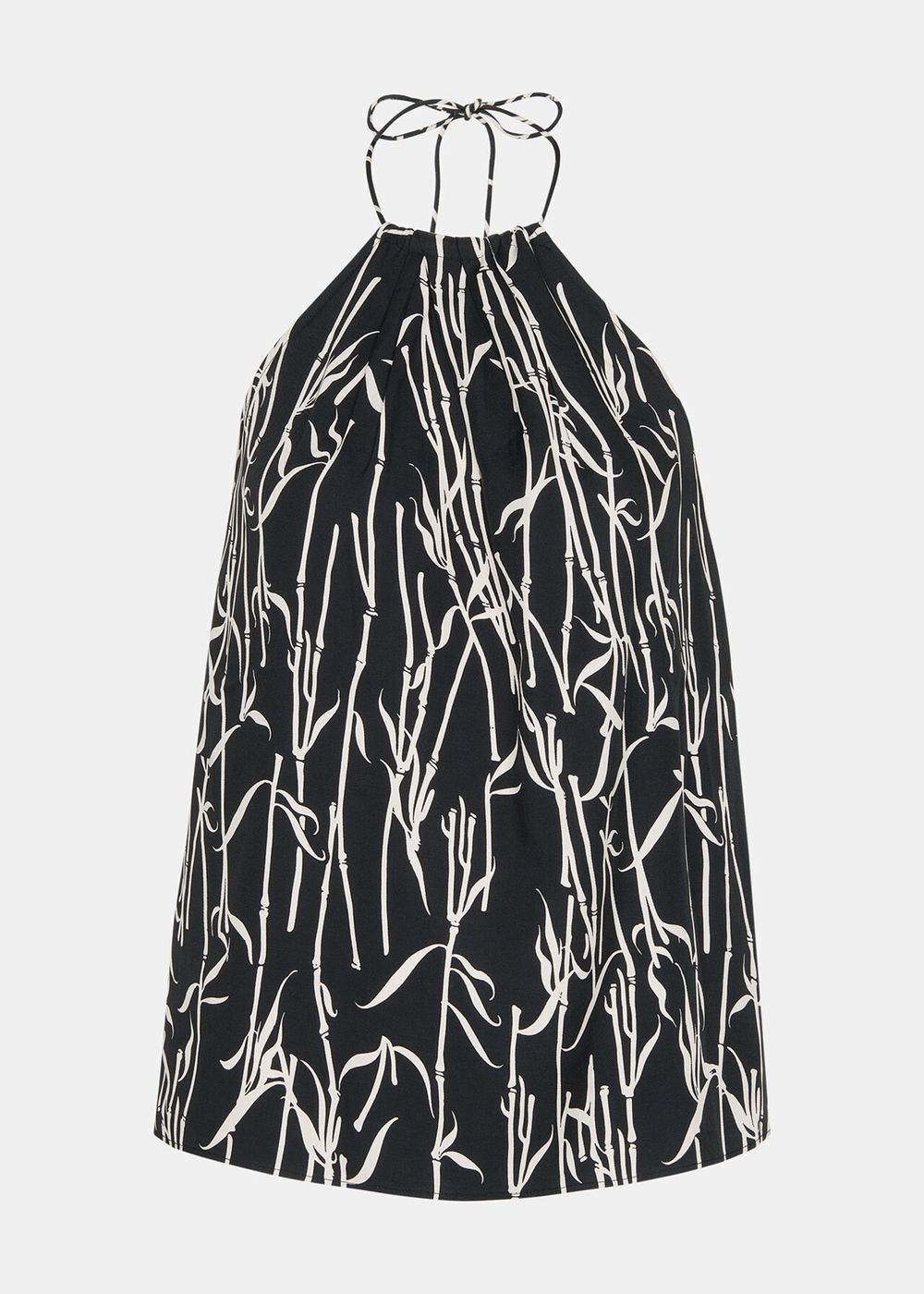 Whistles Bamboo Shoots Halterneck Top Black White | US-08649YFKI