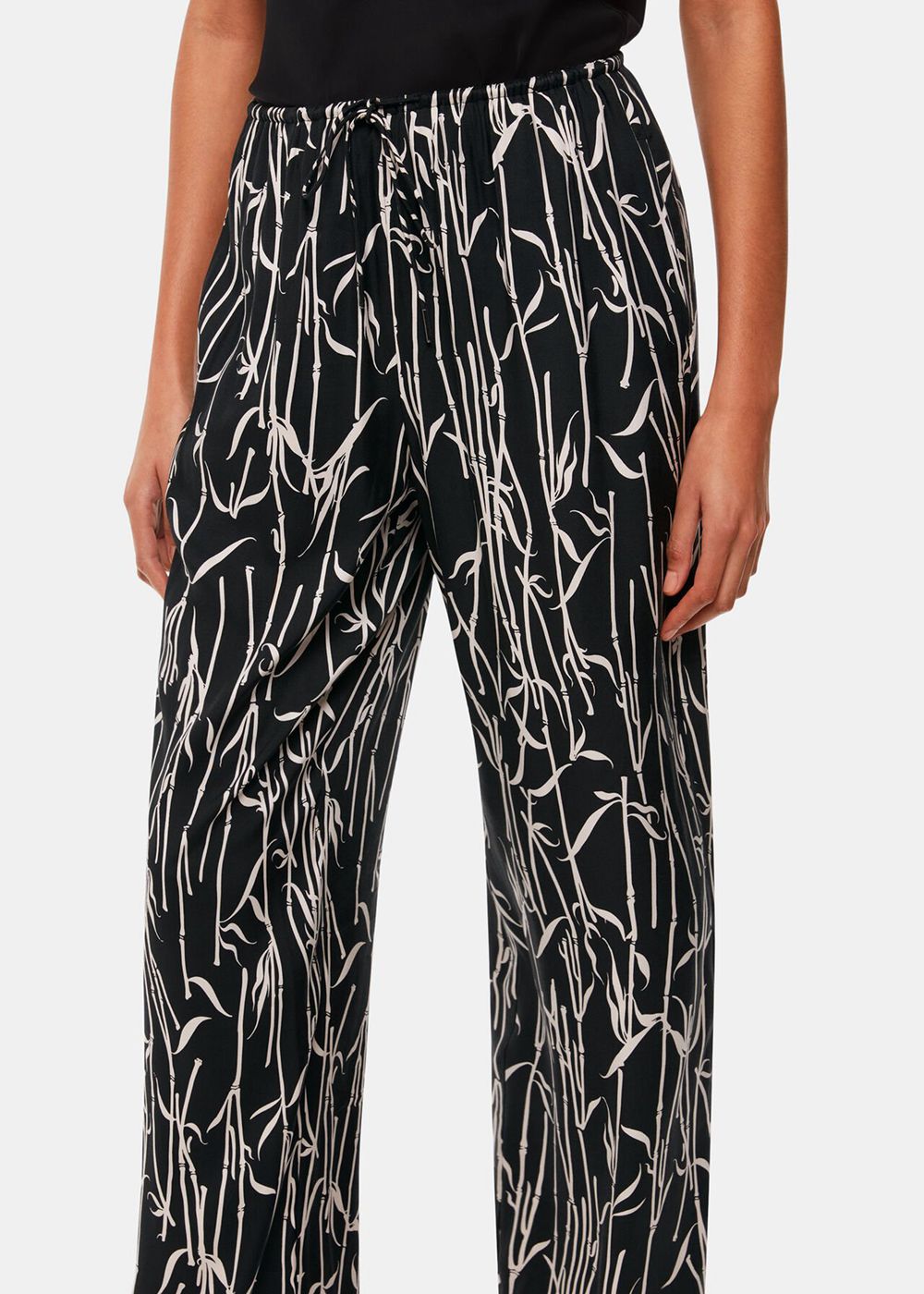 Whistles Bamboo Shoots Pants Black / White | US-60571EYMX