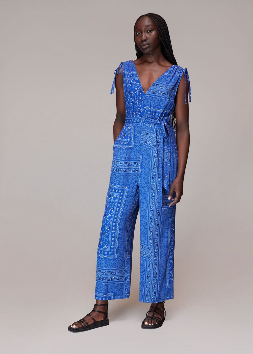 Whistles Bandana Print Jumpsuit Blue / Multicolor | US-20945QIPN