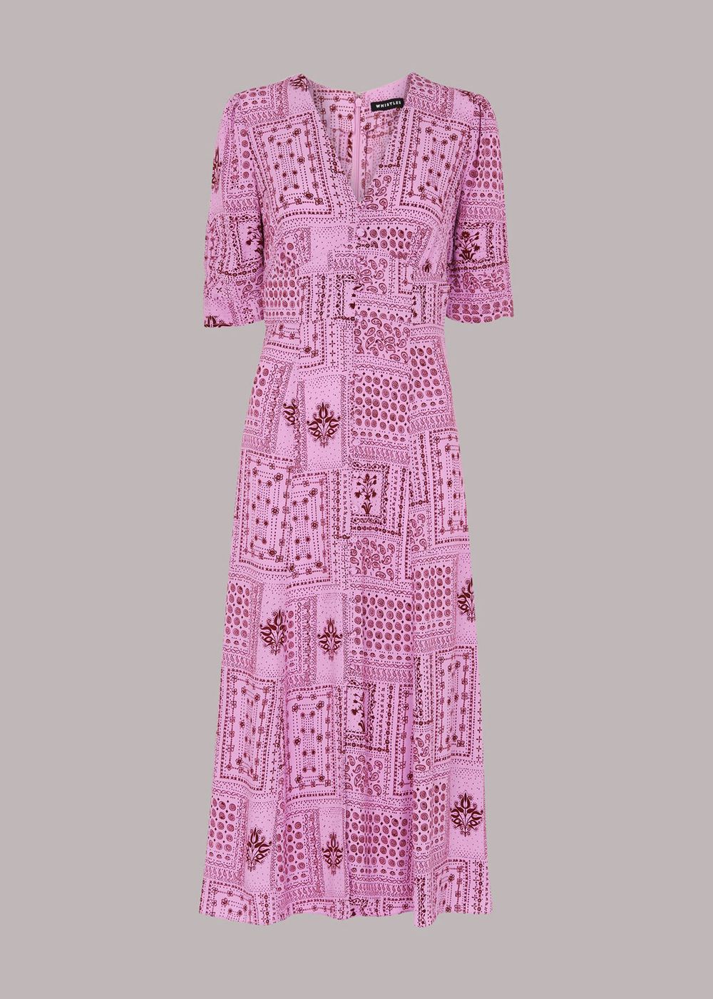 Whistles Bandana Print Neave Dress Pink / Multicolor | US-14762EKZN