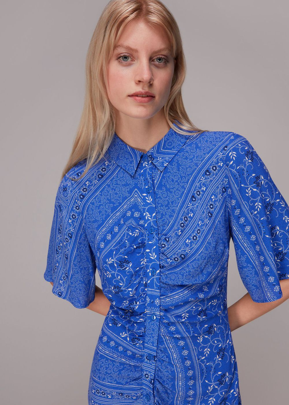 Whistles Bandana Spot Print Shirt Dress Blue / Multicolor | US-17036AUPS